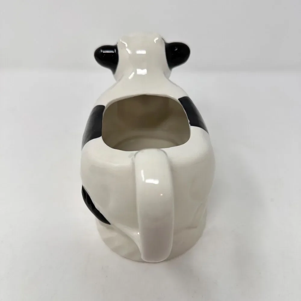 Vtg Himark County Fare Cow Creamer Ceramic Pitcher Japan Black White 7.5